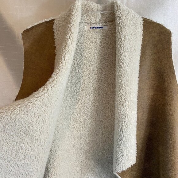 Nygard Faux Leather Vest Ladies Lg Light  Brown with Beige Lining - Picture 3 of 12